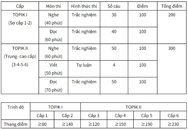 TOPIK I và TOPIK II