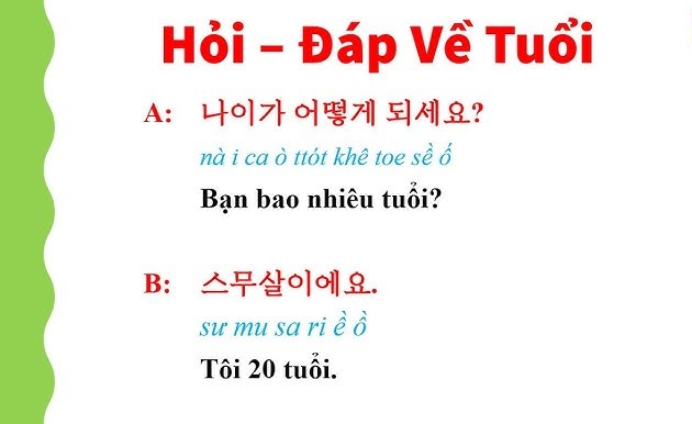 tuổi trong tiếng Hàn